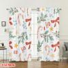 Set Of 2 Flat Printing Happy Christmas Party Curtains Mistletoe Candy Cane Ho Digital Printed Polyester Drapes Holiday Curtain