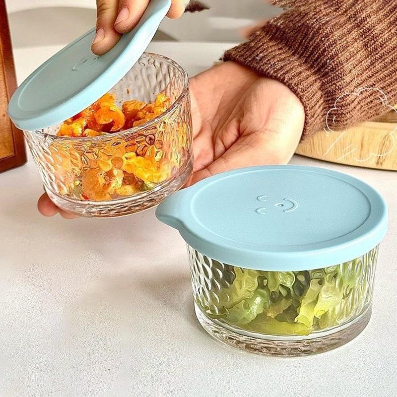 1/3PCS 200ML Glass Storage Jars Transparent Thicken Glass Storage Containers Multifunction Fresh-keeping Jars Outdoor Tableware