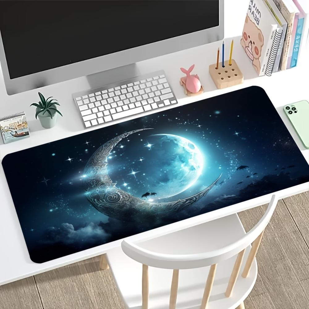 Celestial Moon Phase Large Desk Mat Nonslip Rubber Gaming Mousepad Hd Print Keyboard Pad For Office Laptop Gamer Pc Accessories