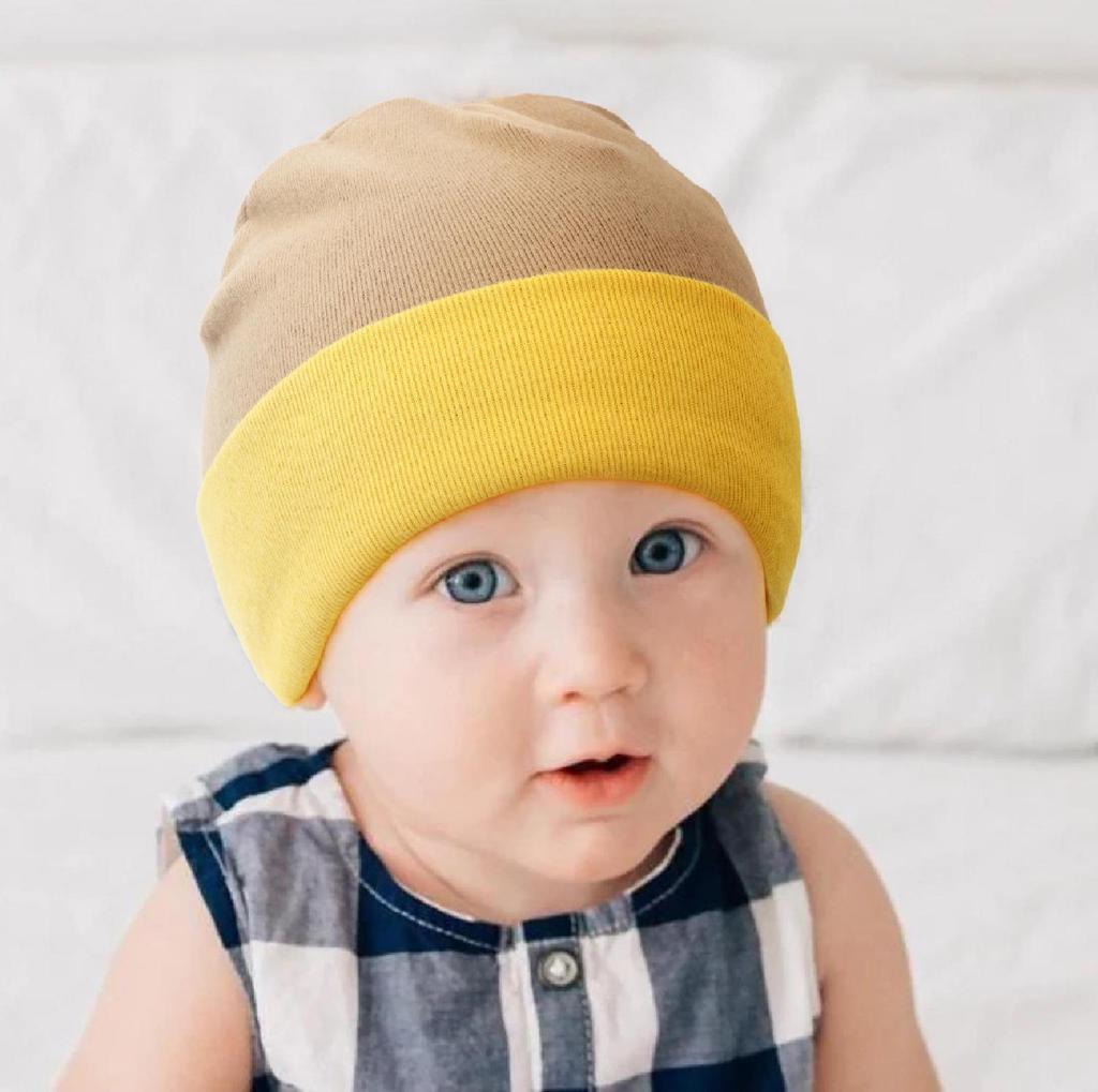 Matching Color Brushed Cap for Newborns: Spring, Autumn & Winter Styles, Double Size, 28 Colors