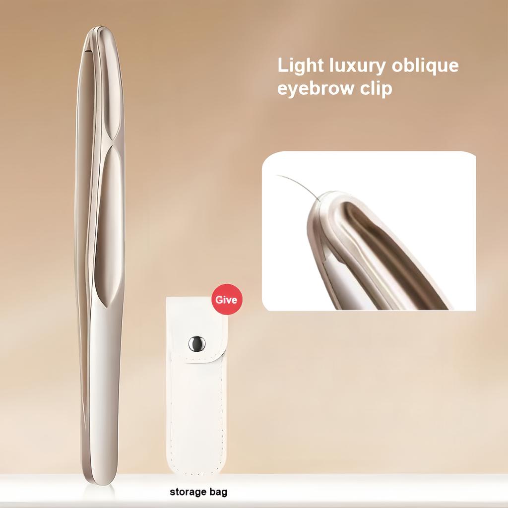 Stainless Steel Tweezers for Eyebrows, Mustache & Beard Trimming Precision Painless Hair Removal Tool with Tight Clamping