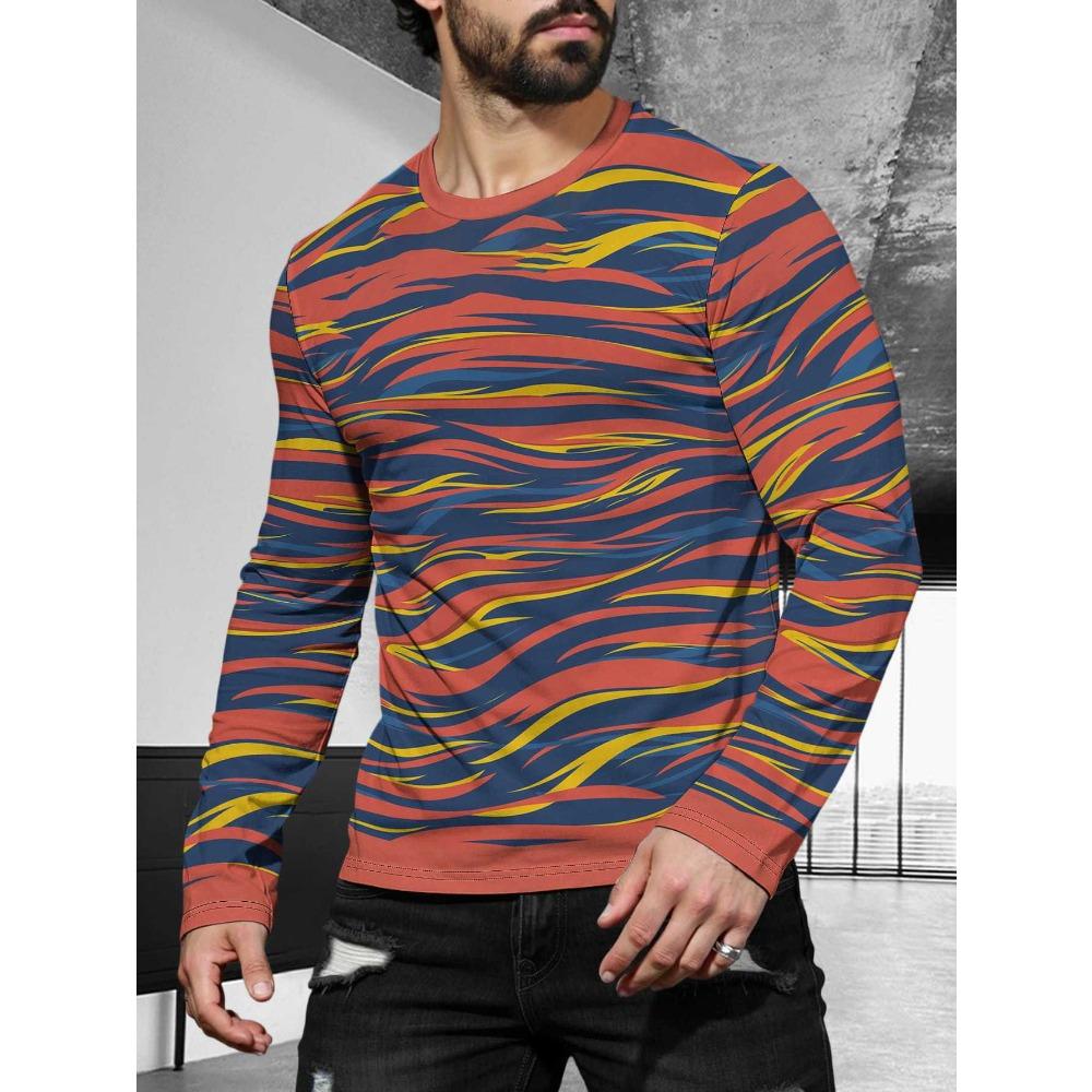 Men's Long Sleeved Casual Simple Style Fashionable Versatile Comfortable Casual Plus Size Men's T-shirt