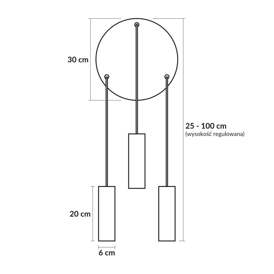 Nowoczesne Lampy Wiszące Loft Tuba 3P 05/3Pb