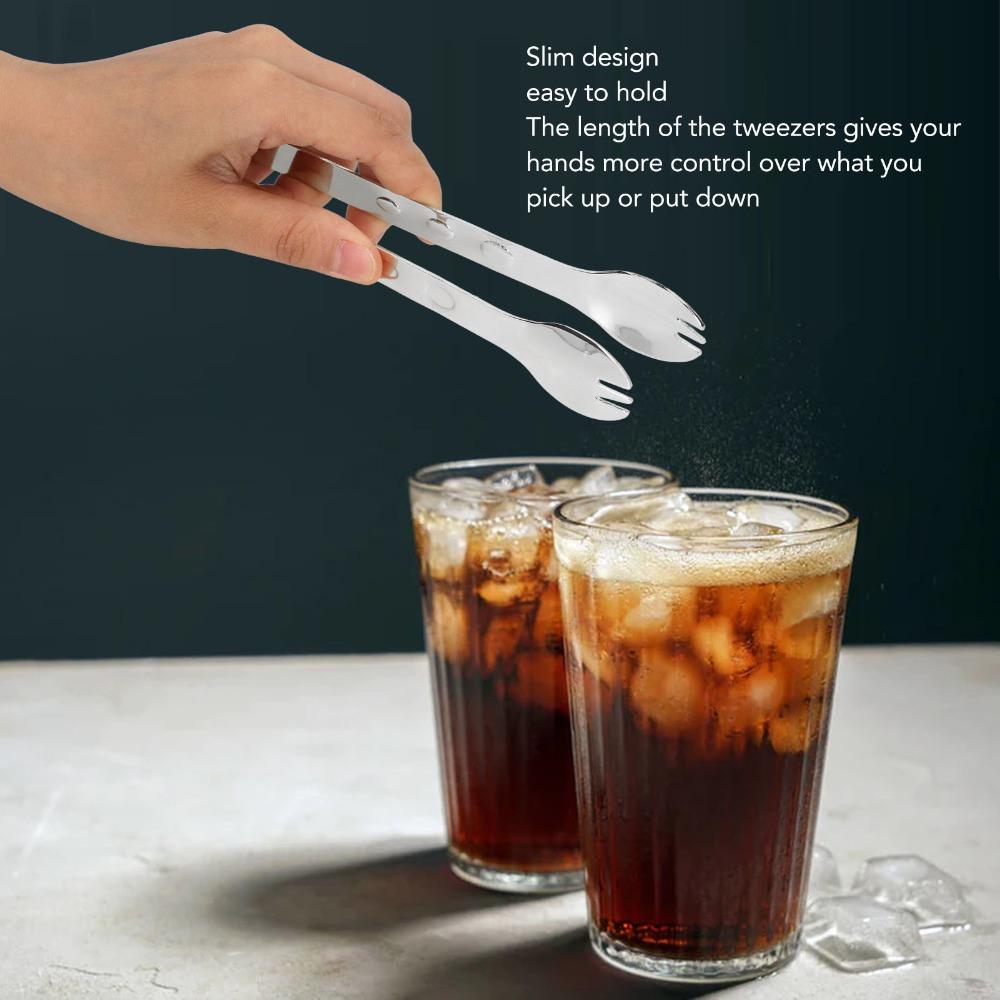 Anti-Slip Grip Food Tongs Silver Gold Ice Cube Tongs Durable Buffet Serving Clip Cocktail Party