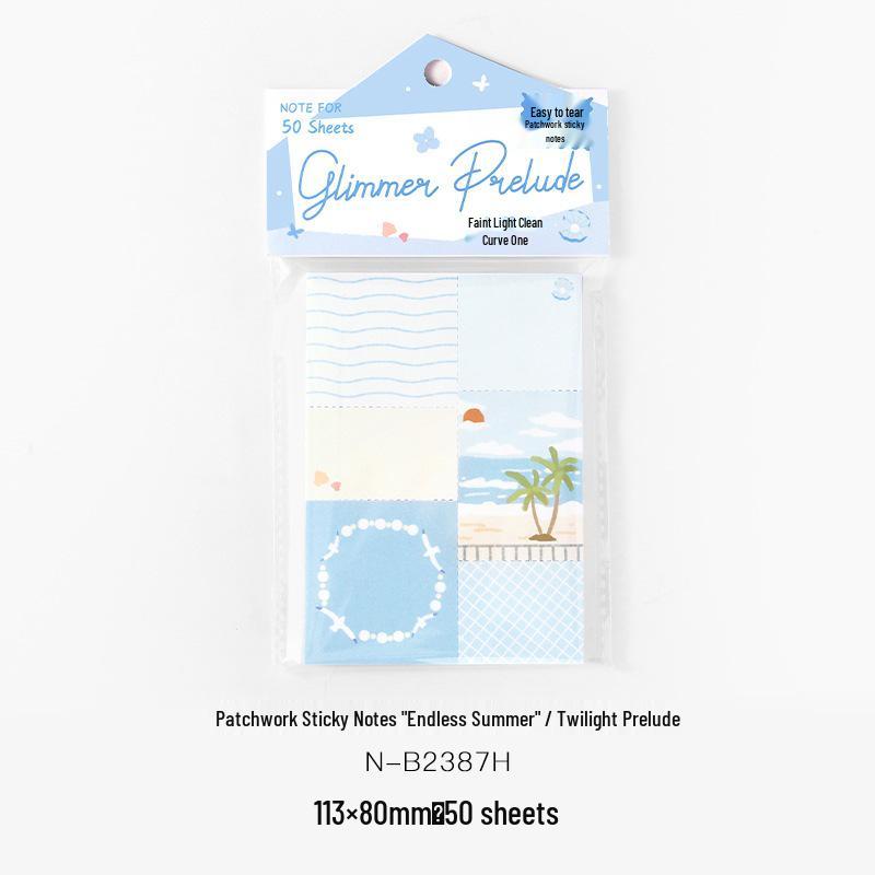 Patchwork Sticky Notes: Endless Summer Japanese Literary Pattern Stickers