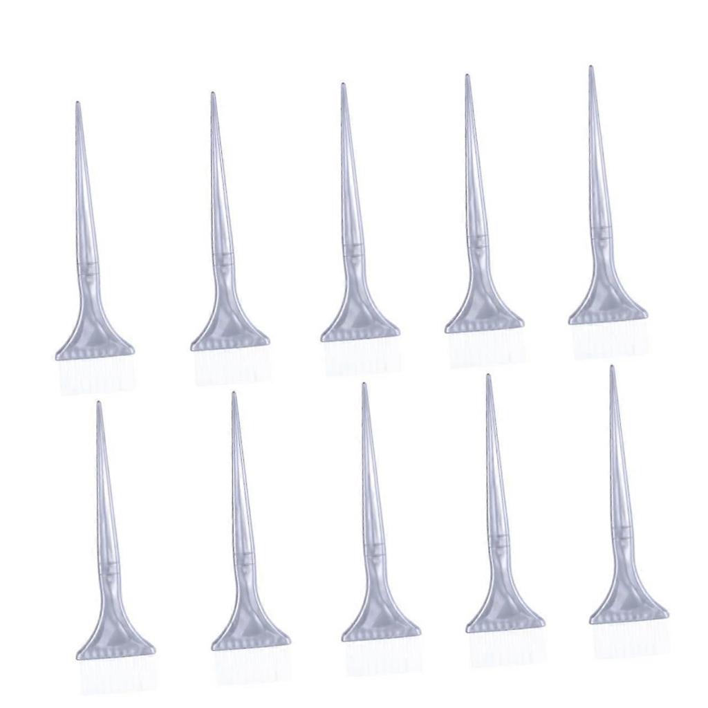 10 Pcs Hair Dye Brush Set for Salon and Home, Durable Nylon with Silver Handles