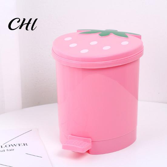 Secchio della Spazzatura Pattumiera Grande Capacità Buona Capacità di Carico Forma Raffinata Conveniente Alta Durabilità Contenitore per Rifiuti Decorativo Plastica Stile Fragola