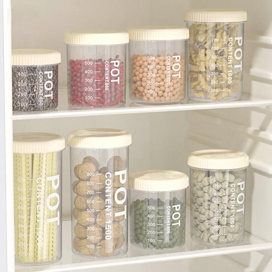 Yousheng Transparent Grain Canister Kitchen Sealed Jar Food-Grade Airtight Storage Container Pantry Organizer for Snacks Dried Foods Tea