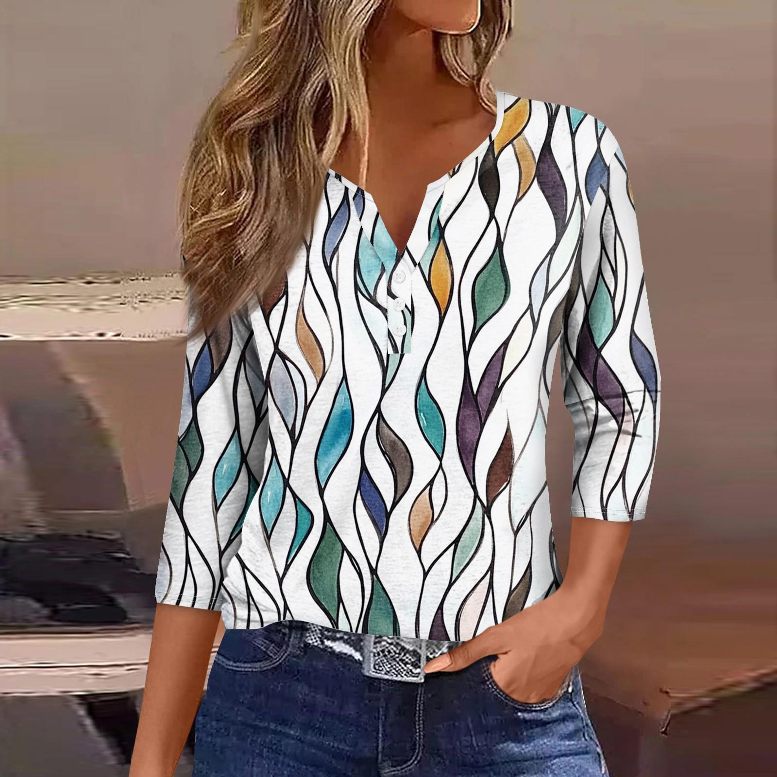 Women s Neck Vintage Floral Print Ribbed Short Sleeve T-Shirt Top L бежевый