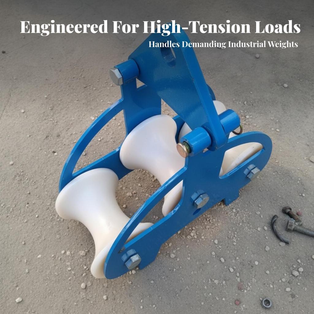 Cable Pulley with Three Rollers Smooth Hardware Reliable for Electricians