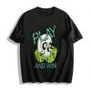 Skull Dice Print Casual Top Trendy Gambling Style Fun Graphic T-Shirt Pure Cotton T-shirt
