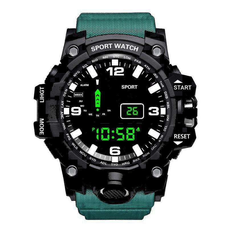 

Student electronic watch, multi-functional men s outdoor sports waterproof children s electronic watch темно-зелений колір