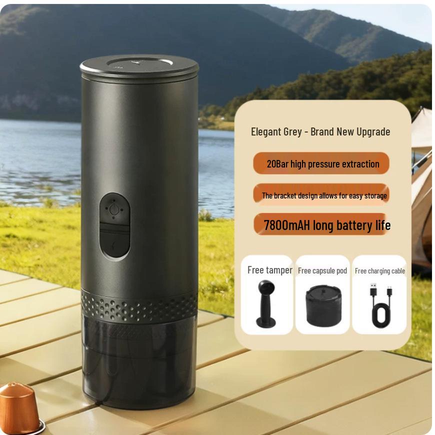 Portable Semi-Automatic Espresso Capsule Machine - Mini Handheld Electric for Outdoor and Home Use