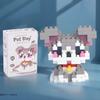 with box Pet cats building block cartoon cute doll puzzle assembly children's toy DIY table ornaments boys girls birthday gifts