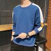Suéter para hombre, primavera y otoño, top para hombre, versión coreana, camiseta informal de cuello redondo y manga larga, jersey para estudiante, camisa de fondo, ropa para hombre