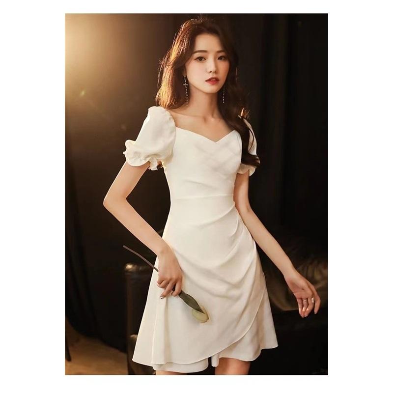 Sweetheart Neck Puff Sleeve Dress For Women Elegant Casual Party Mini Dresses