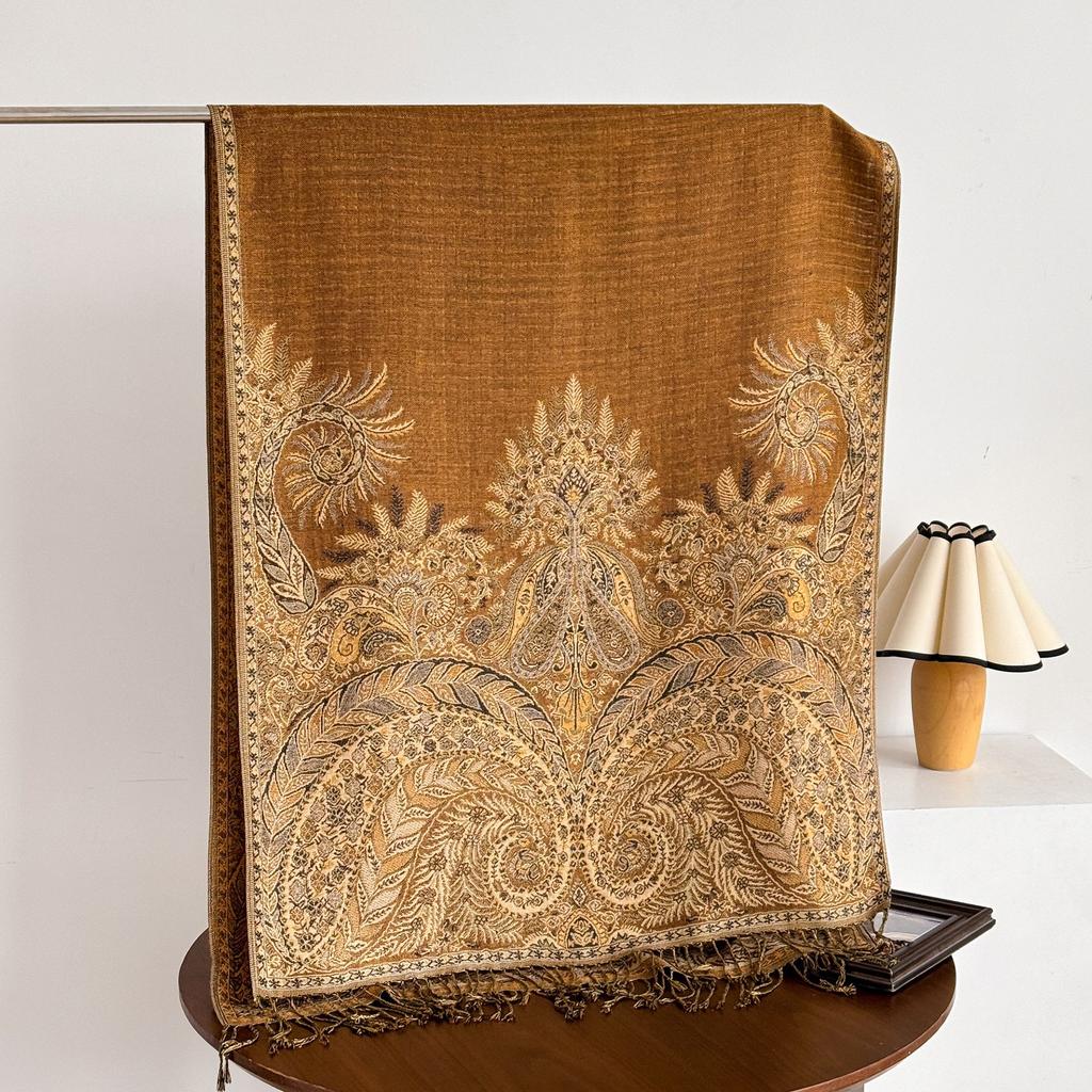 Ethnic Style Personalized Tassel Shawl Ladies' Air-conditioned Room Office Warm Creative Palace Patterned Scarf Trendy