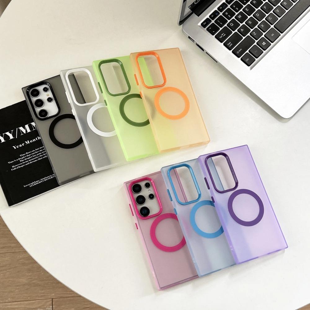 Fashion Matte Clear for Magsafe Case for Samsung Galaxy S26 Ultra Pro S25 Edge S24 S23 Plus A57 A37 A27 A17 A07 A56 A36 A26 A16 Wireless Charge Cover