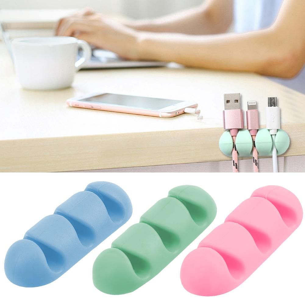 Car Wire Holder Silicone for Earphone USB Cable Clip Selfadhesive