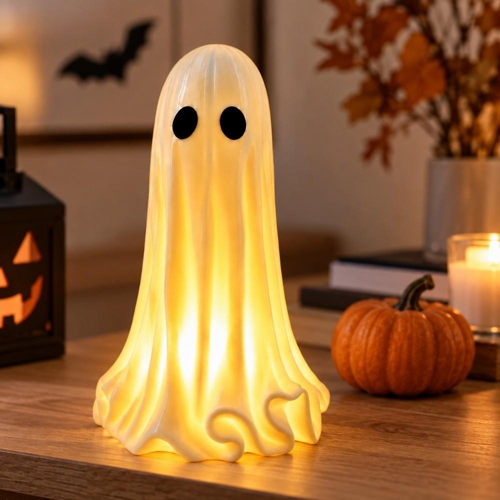 Glowing Ghost Ghost Lamp Light Up LED Ghost Figurine Decoration Halloween Lamp  Home