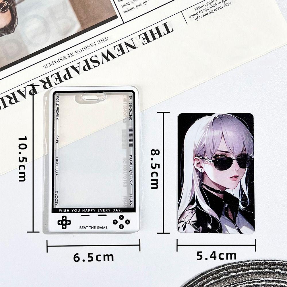 1Pcs New Kpop Card Holder Korean Fashion Transparent Student Card Protector Display with String Photocard Holder for Kids Idol