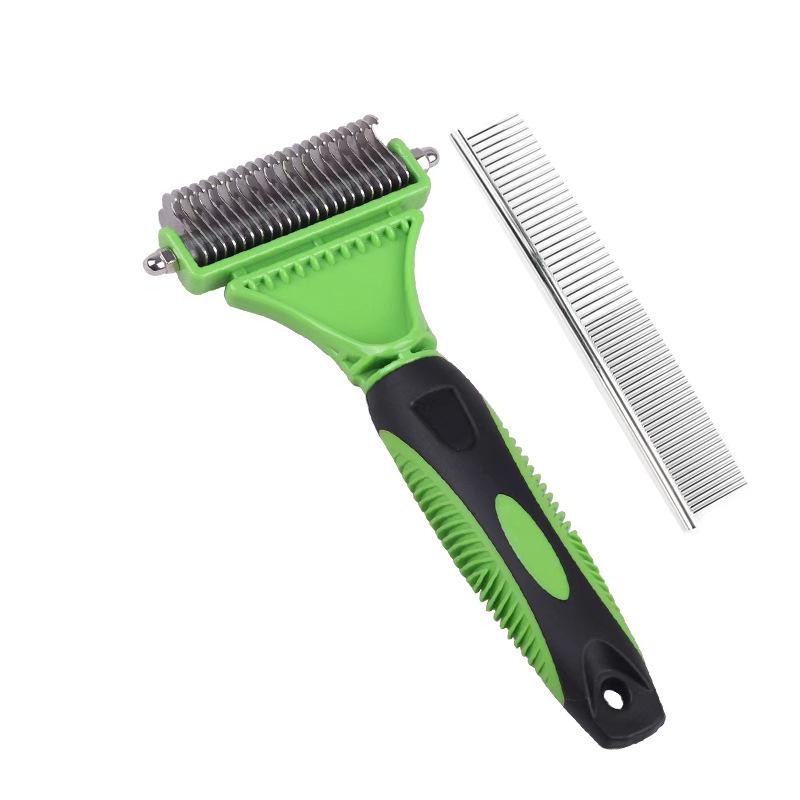 Double-Sided Pet Comb & Knot Rake for Dogs & Cats