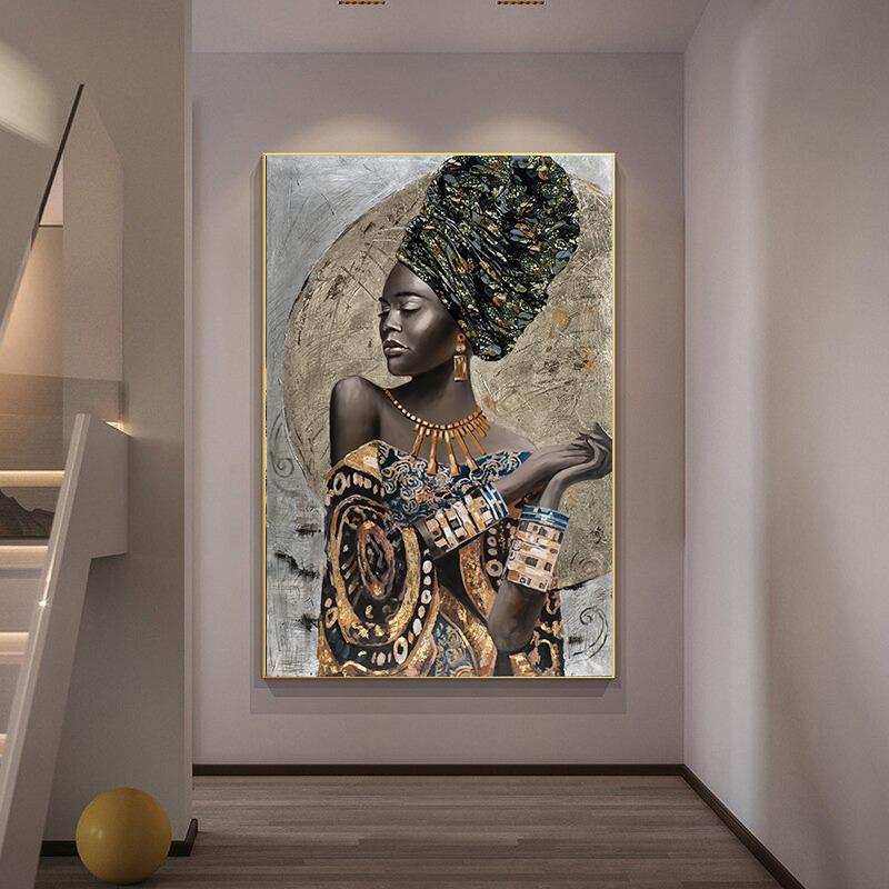 Afrika siyah kadın Graffiti sanatı posterler ve baskılar soyut afrikalı kız tuval resimlerinde duvar sanatı resimleri duvar dekoru