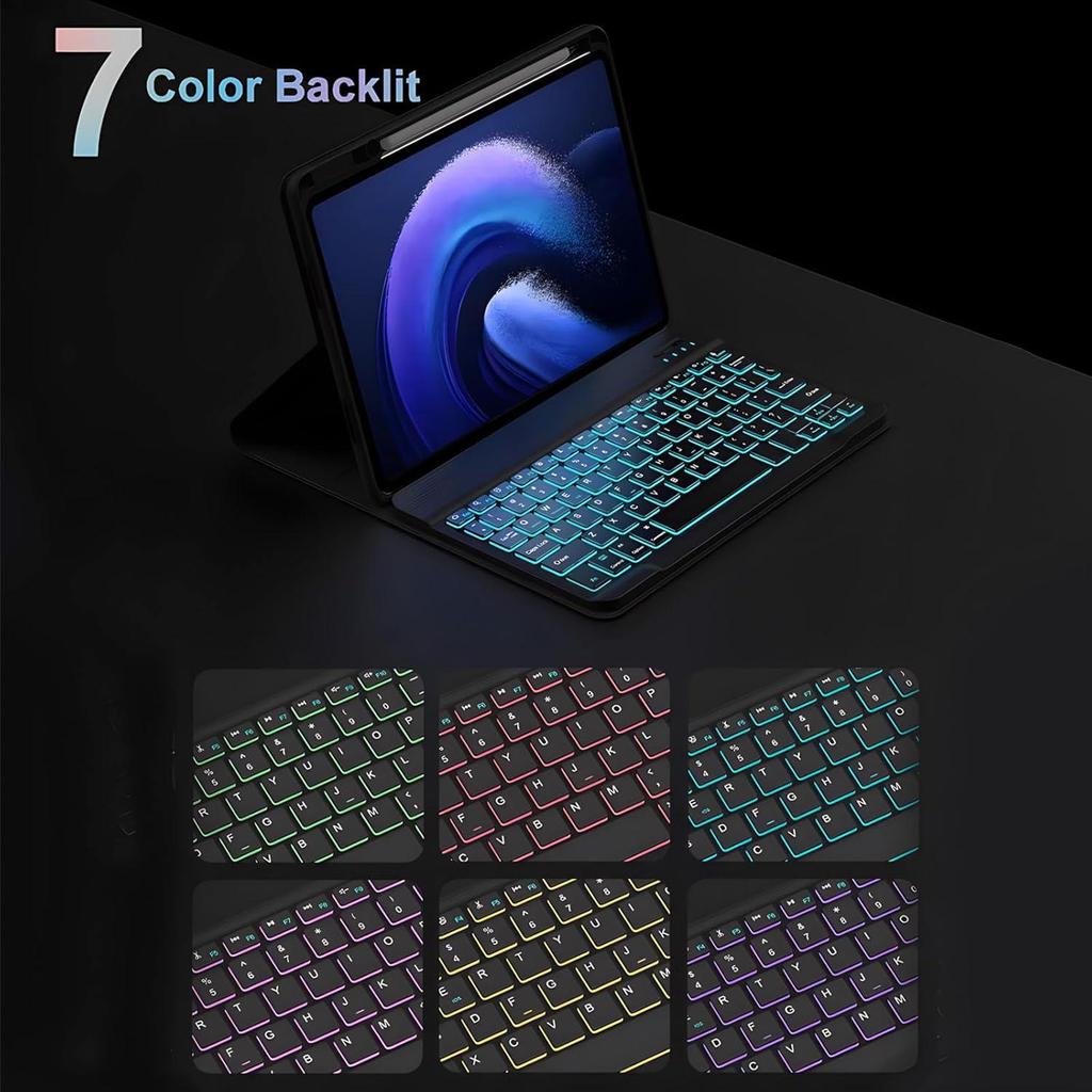 Huawei MatePad SE 11.5S Case: Detachable Backlit Touch Keyboard with Pen Slot