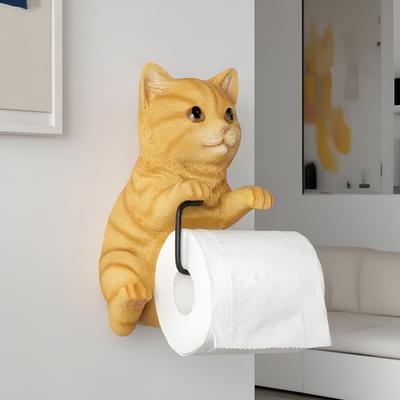 Wandmontierter Toilettenpapierhalter Taschentuchrollen-Spender Realistische 3D-Katzenform Badezimmer Küche Taschentuchspender Ablage