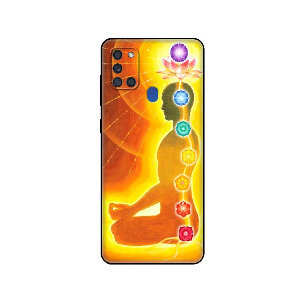 Black Tpu Case For Samsung Galaxy A50 50S A30S A10 A01 A11 A21S A31 A41 A51 A71 M21 M30S S10 LITE Mandala Chakra Insist Yoga