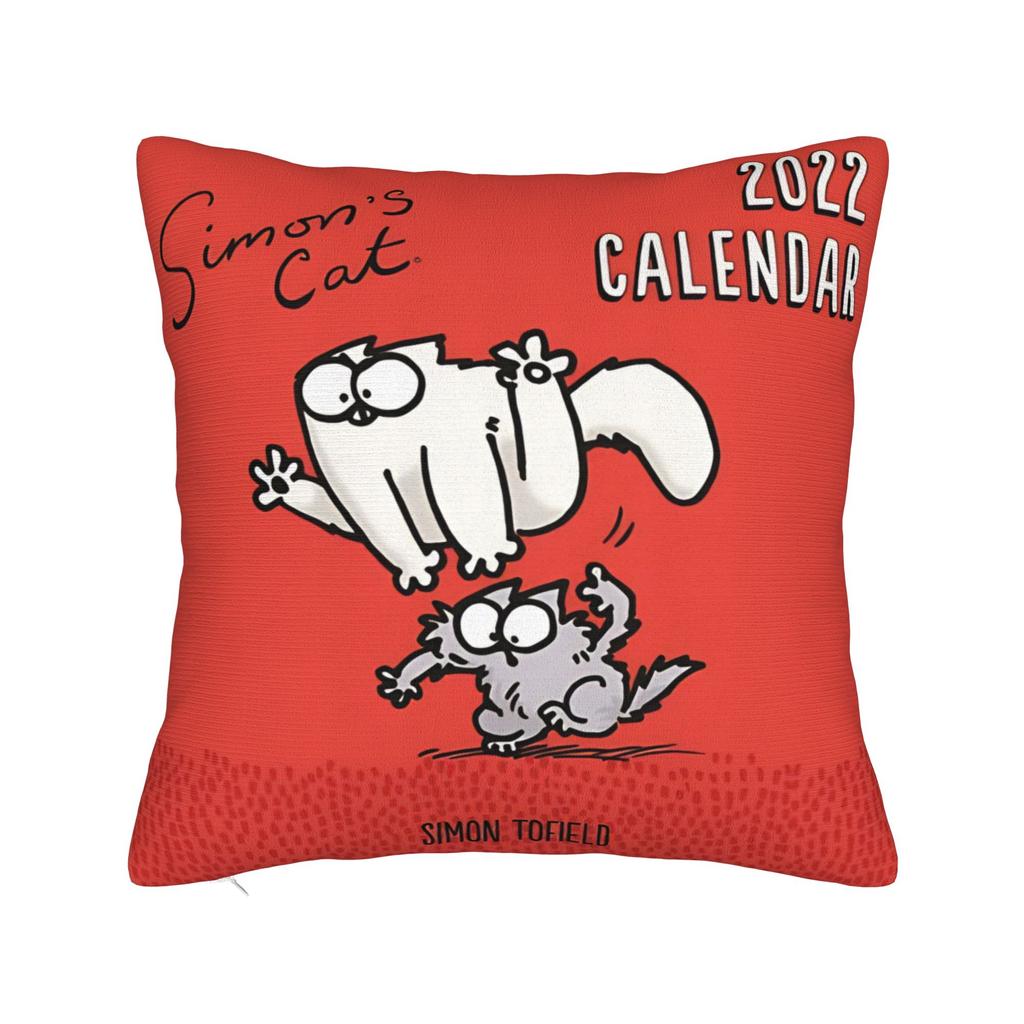 Simons Cat Pillowcase Polyester Cushion Cover Decoration Cute Cats Pillow Case Cover Home Square 45X45Cm
