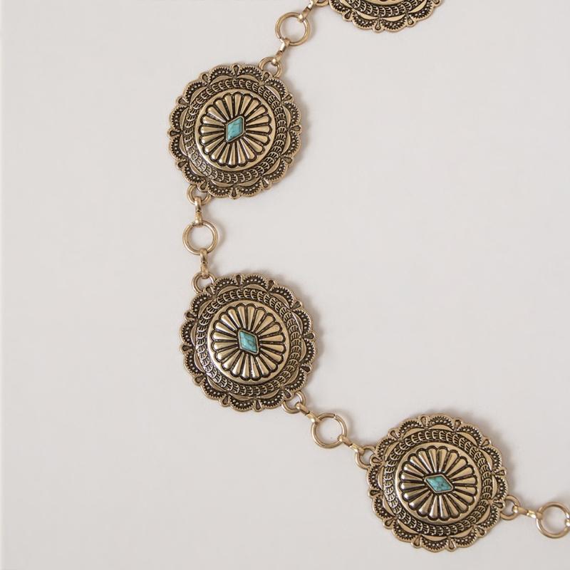 Elegant Ladies Ethnic Style Waist Belt Delicate Relief Flower Buckle Belt Summer Dress Women Summer Seaside Waist Belt