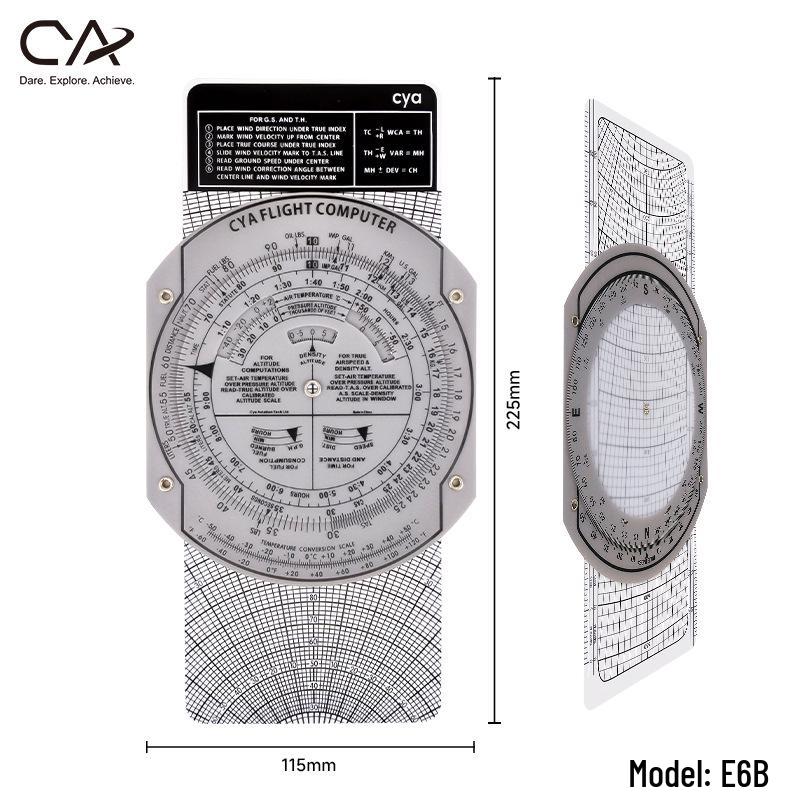 

CYA E6B Flight Computer: Navigation Slide Rule for Aviation Exams & Outdoor Use