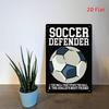 Vintage Soccer Defender Tin Sign, 2D Flat Wall Art for Home Bar, Garage, Kitchen – Durable Gift
