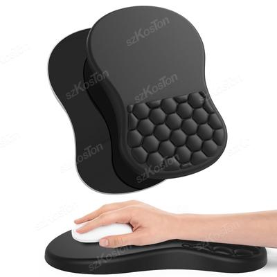 Mouse Pad with Wrist Rest Ergonomic Integrated Memory Foam Slope Massage Bulge Office Mouse Pad for Carpal Tunnel Pain Relief