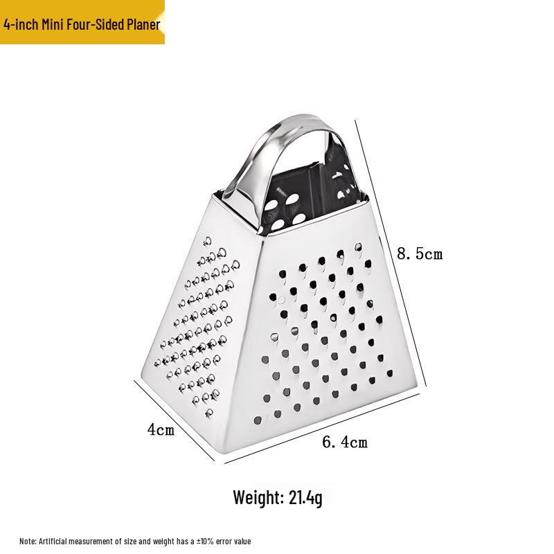 Stainless Steel 4-inch Mini Four-Sided Multi-functional Grater for Ginger and Cheese
