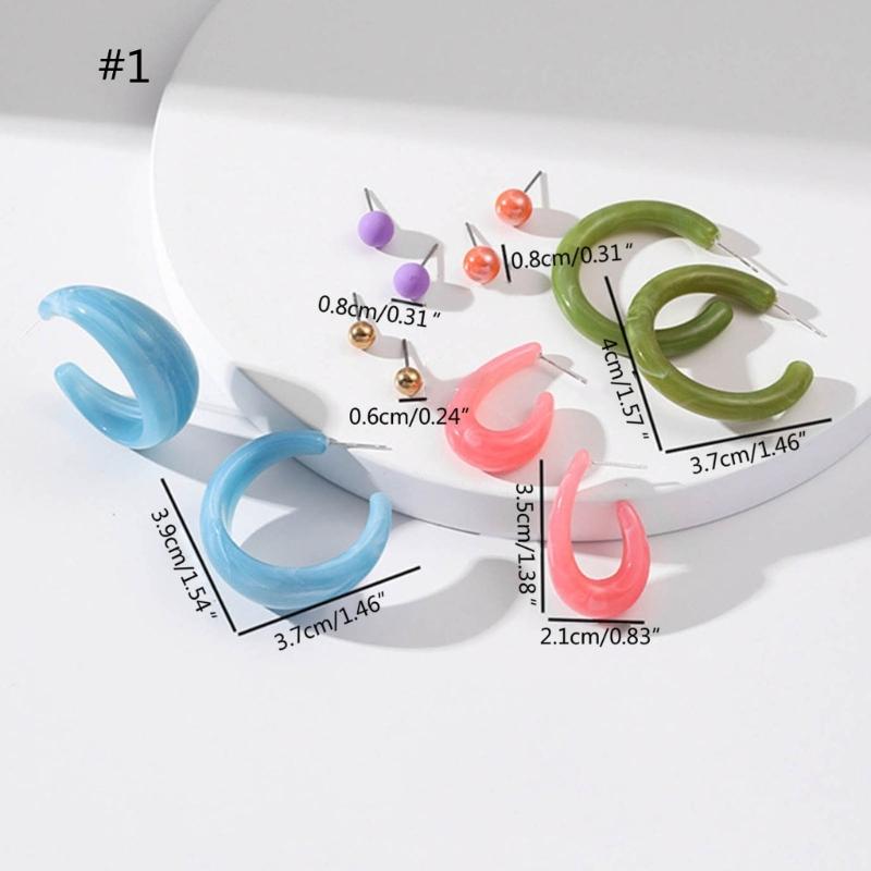 Acrylic Ear Jewelry Set Beautiful Dopamine Dangle Earrings Statement Earrings Acrylic Material for Fashionable Women