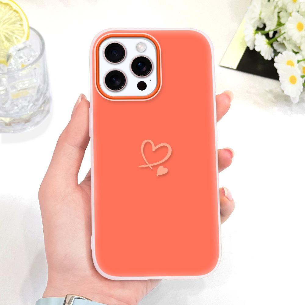 Simple Love Heart Phone Case For IPhone 14 13 12 11 Pro Max Mini 7 8 6 6S Plus X XS XR SE 2020 2022 Candy Colored Cover
