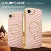 For iPhone 16e Phone Case Carbon Fiber Textured Electroplated TPU Back Cover