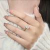 14K Gold Lab Diamond Ring 100% Real 925 Silver Engagement Wedding Band Rings for Women Bridal Promise Jewelry Gift