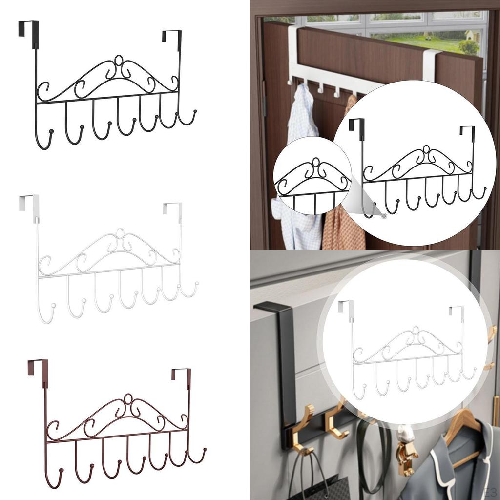 over The Door Hooks 7 Bathroom Accessories Storage Hanger Hook Coat for Hanging