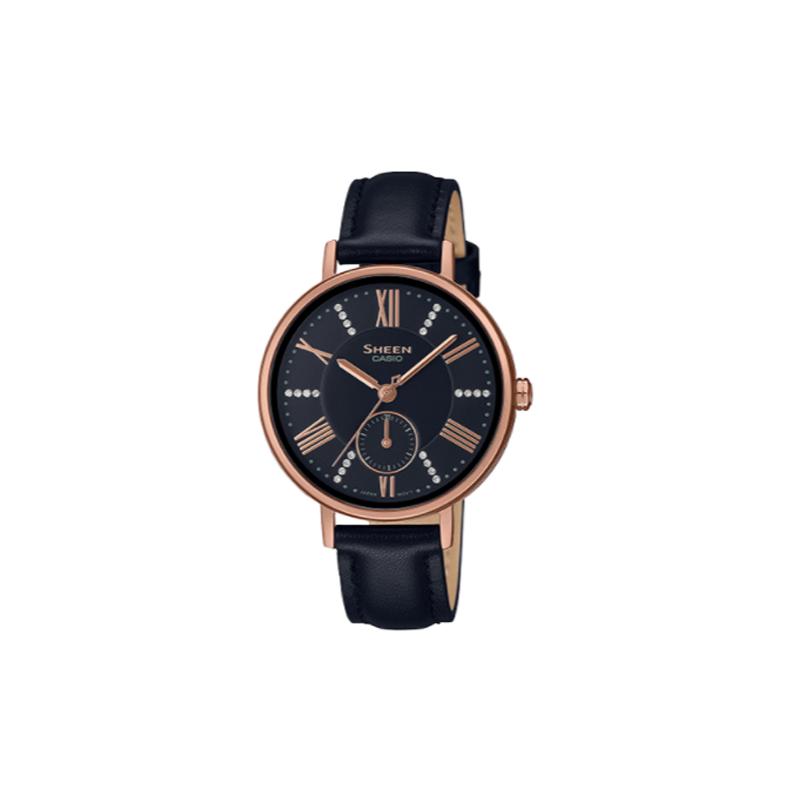 

Casio SHEEN Series Classic Retro Fashion Casual Quartz Movement Genuine Leather Strap Japanese and Korean Watch Women s Watch Black SHE-3066PGL-1A чорний