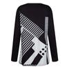 Women's Fashion Casual Temperament New Digital Positioning Print Round Neck Long Sleeve Top