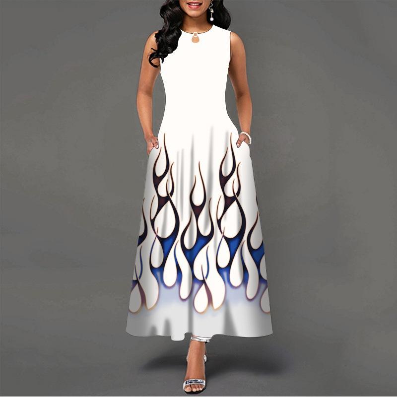 2025 New Fashion Trend Dresses Spring Summer Printed Waist Dresses Fashion Women's
