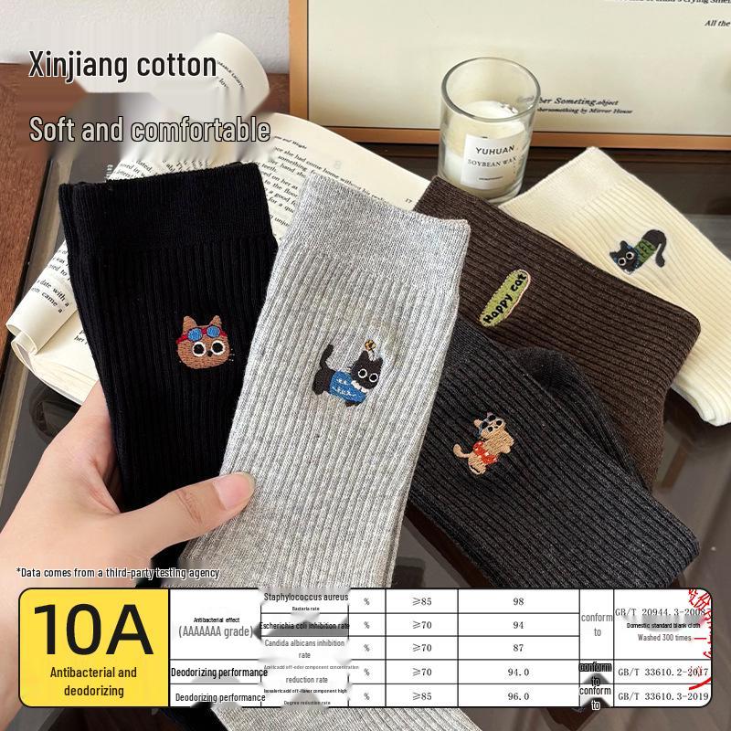 Autumn/Winter Women's Knee-High Pile Socks - Trendy Mid-Calf, Boneless Cotton
