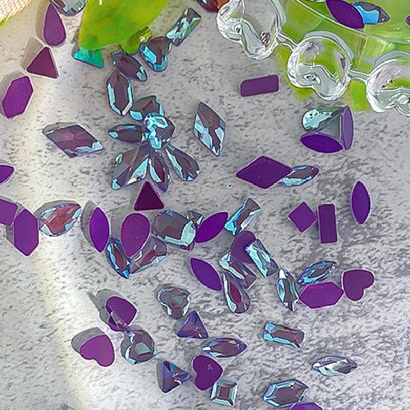 100PCS Rhinestones Nail Decorations Colorful Rhinestones Nail Art Charms Irregular Nail Art Rhinestones for Nail Design