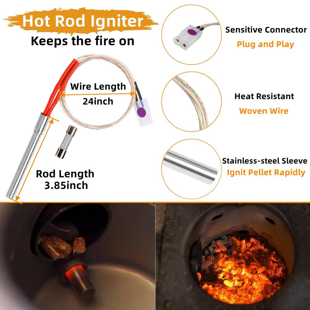 Digital Temperature Controller Replacement Parts BAC236 for Traeger Wood Pellet Grill Smoker, Upgrade Control Board Replacement Parts with 7" RTD