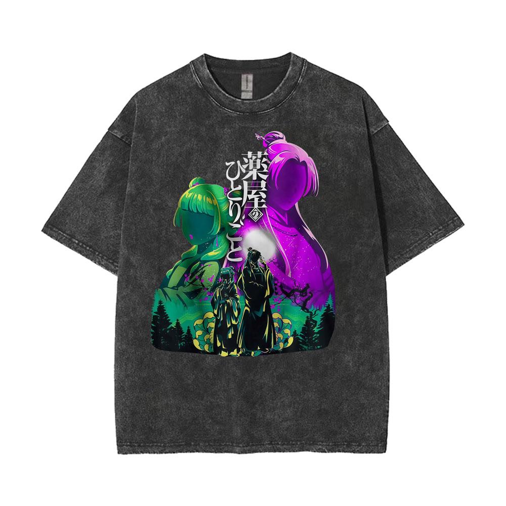 

Anime Inspired Apothecary Diaries T Shirt Harajuku Cute Manga Vintage Washed T Shirts Men Women Cotton Casual Tshirt Streetwear S