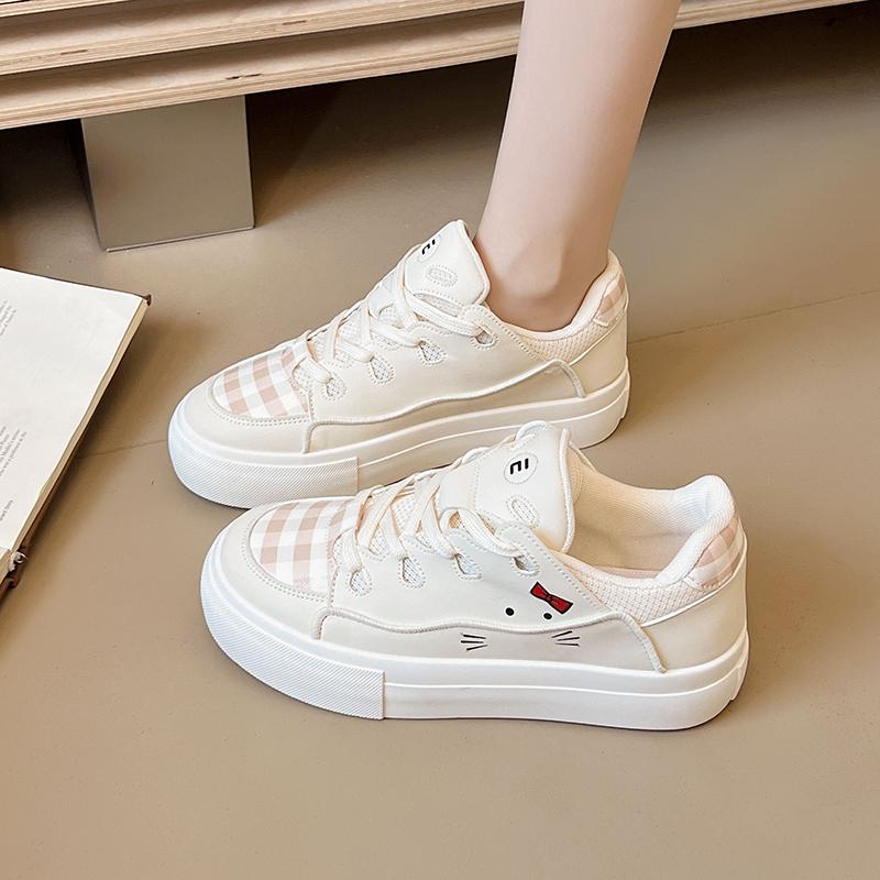 Fashion 2025 autumn Spring Thick Bottom Women's Shoes Casual Patchwork Leather Sneakers Casual Vulcanised Shoes Ladies Chaussure Femme