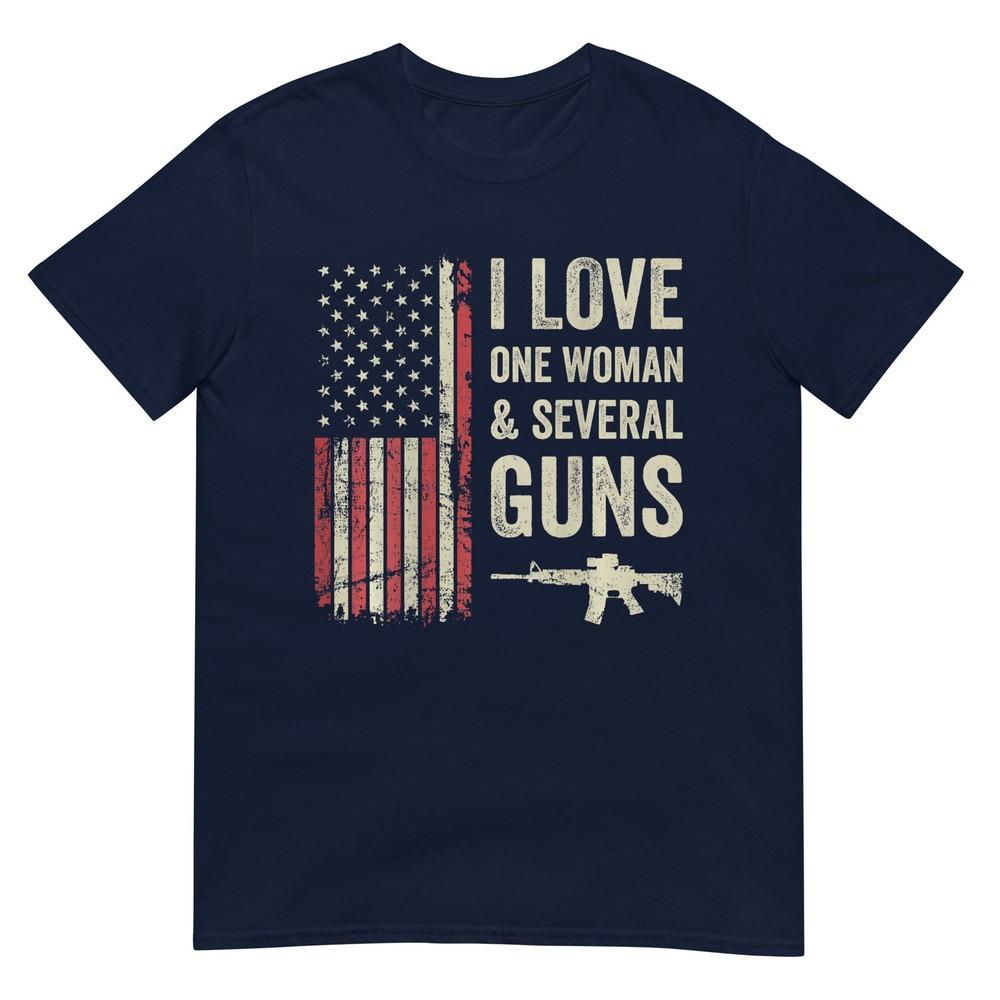 I Love One Unisex And Several Guns Unisexs Gun Owner On Back Tshirt S